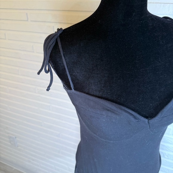 Reformation Black Monochrome Tie Strap Spaghetti Strap Tank, Women’s Size Medium - Picture 2 of 7